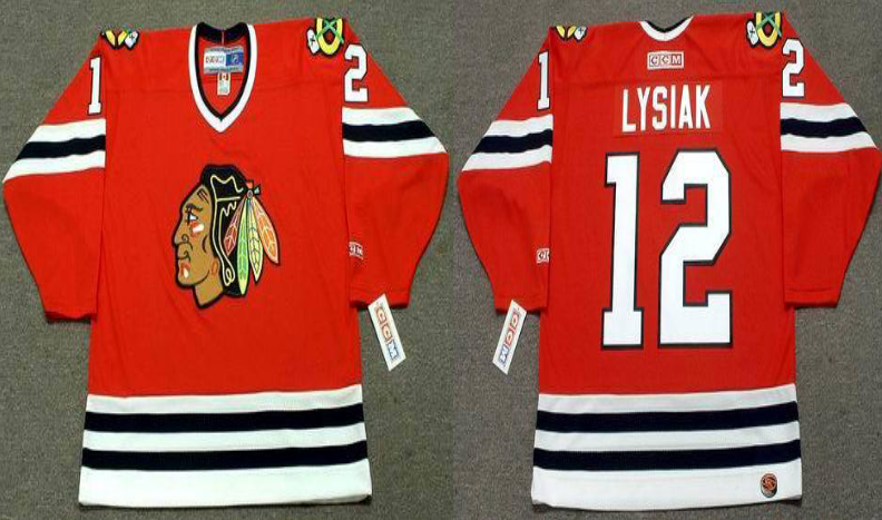 2019 Men Chicago Blackhawks #12 Lysiak red CCM NHL jerseys